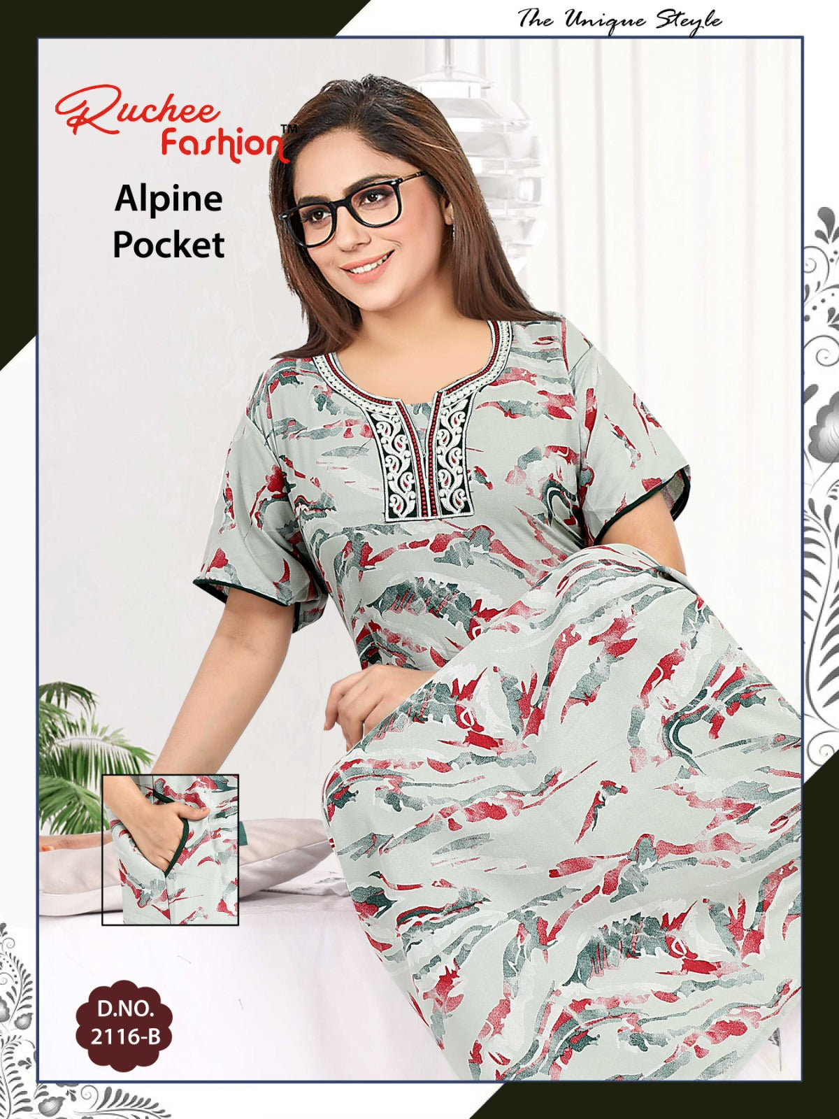 Alpine-2501 Ruchee Fashion Night Gowns