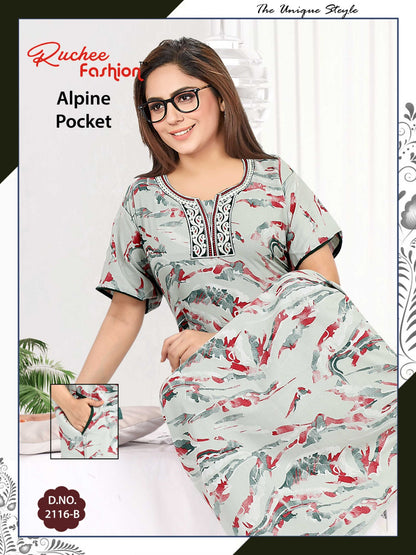 Alpine-2501 Ruchee Fashion Night Gowns