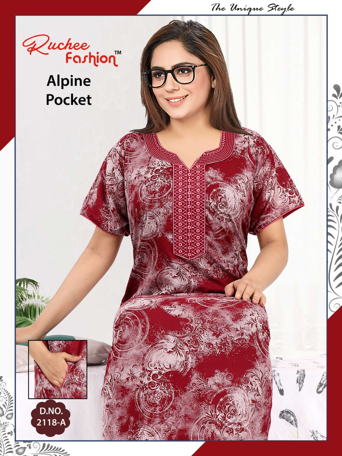 Alpine-2501 Ruchee Fashion Night Gowns