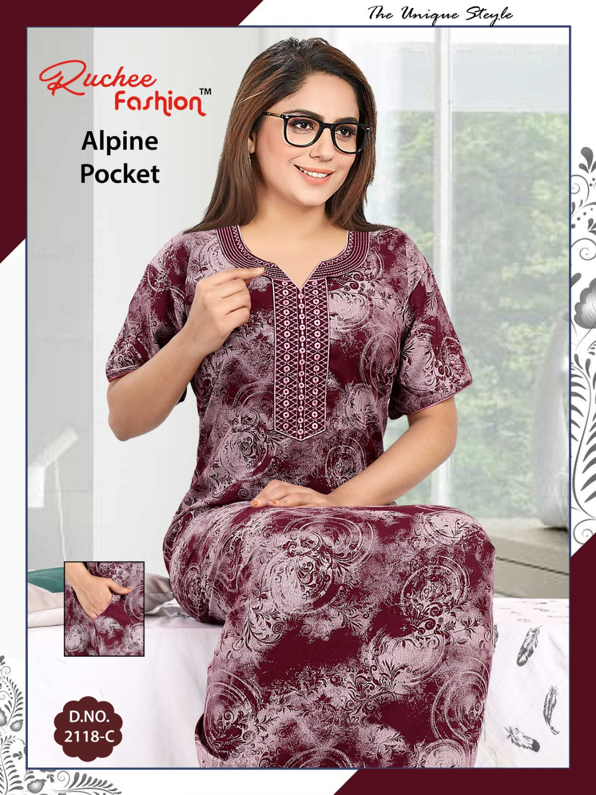 Alpine-2501 Ruchee Fashion Night Gowns