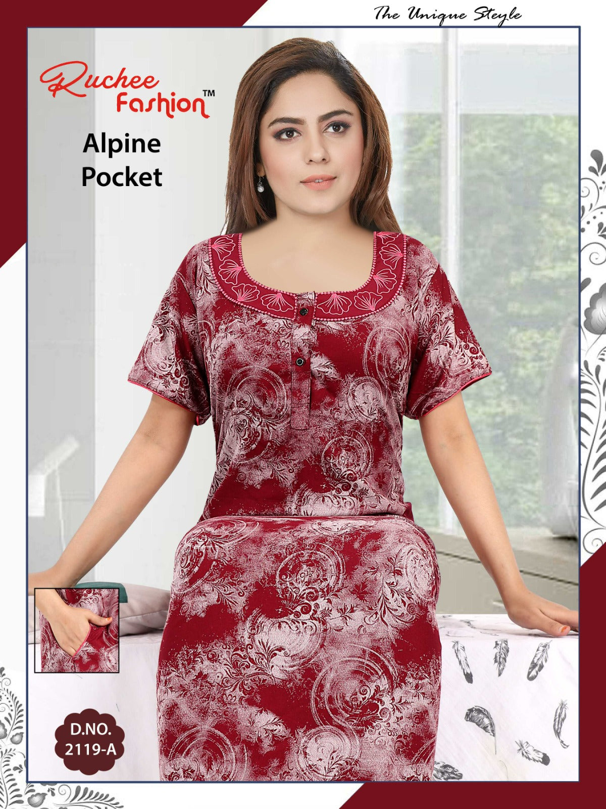 Alpine-2501 Ruchee Fashion Night Gowns