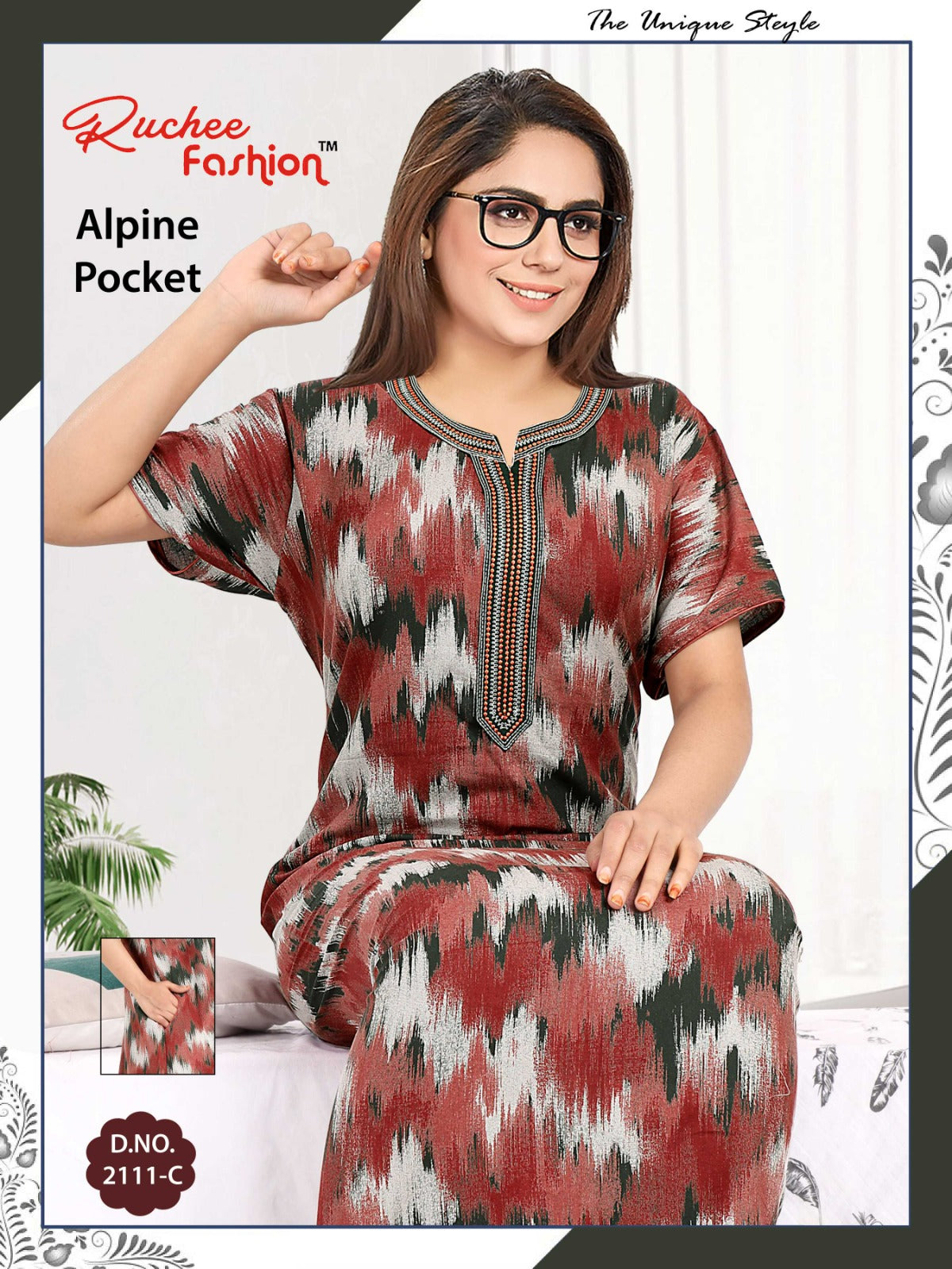 Alpine-2501 Ruchee Fashion Night Gowns