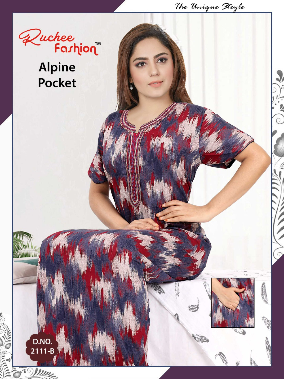 Alpine-2501 Ruchee Fashion Night Gowns