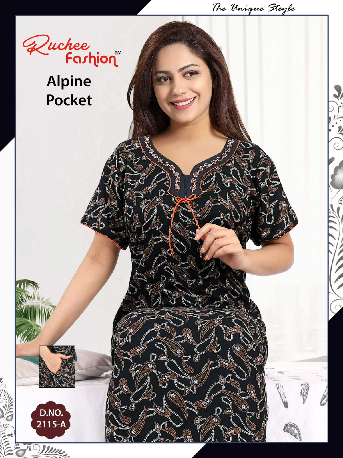 Alpine-2501 Ruchee Fashion Night Gowns