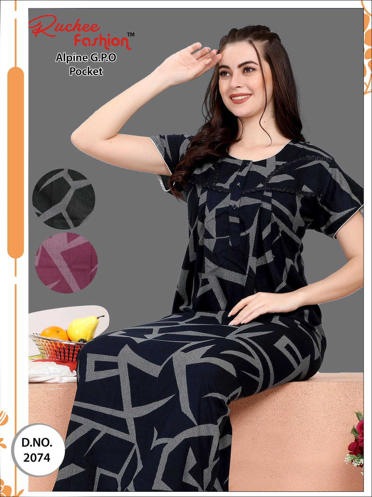 Alpine-2912 Ruchee Fashion Night Gowns