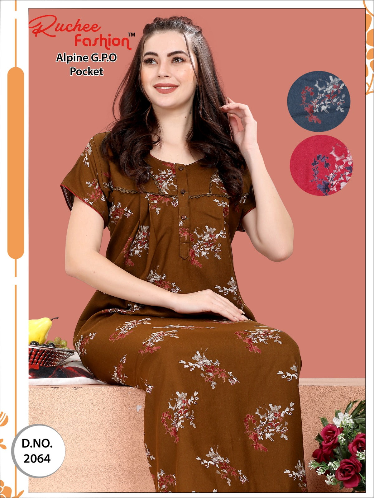 Alpine-2912 Ruchee Fashion Night Gowns