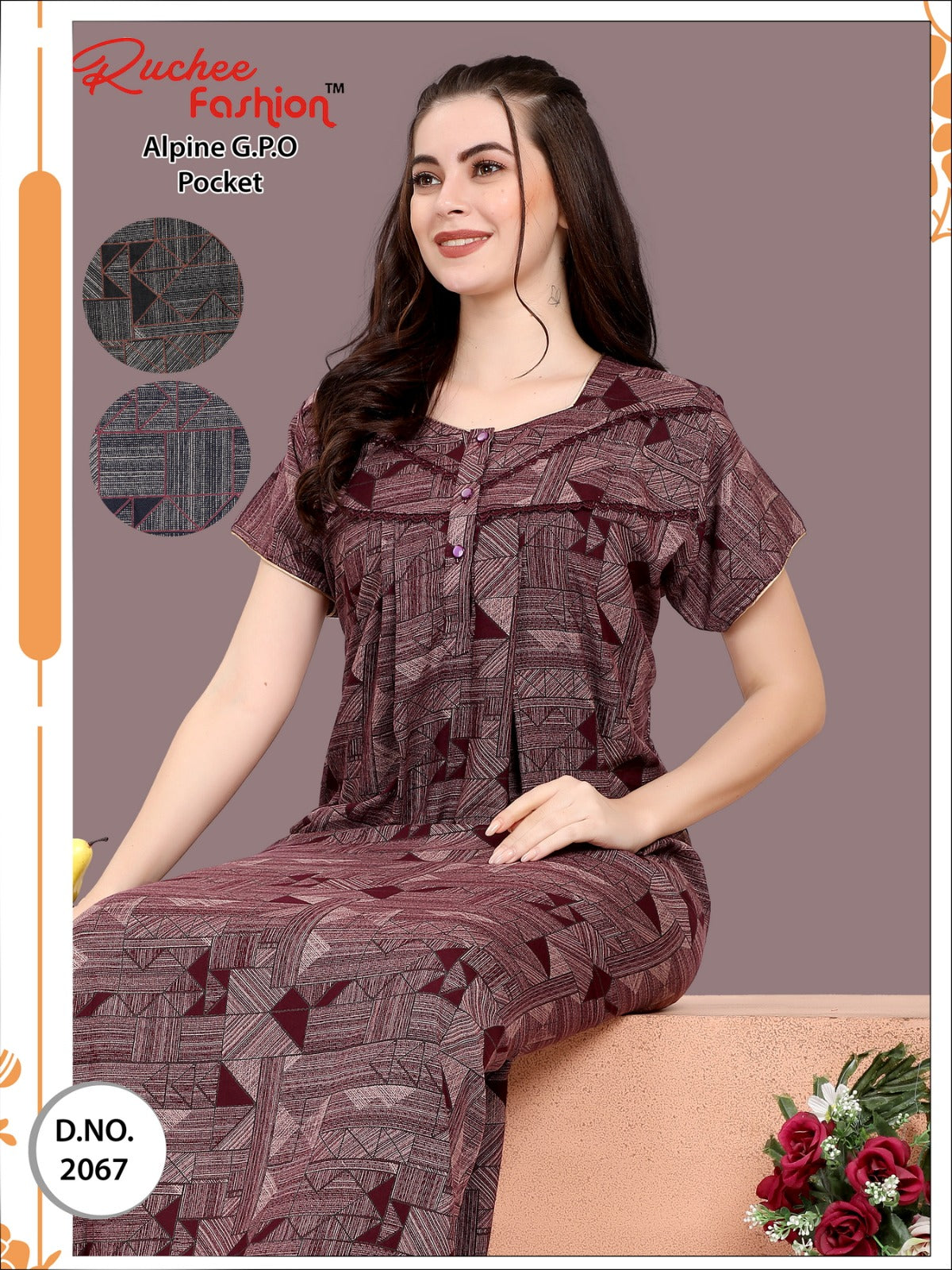 Alpine-2912 Ruchee Fashion Night Gowns