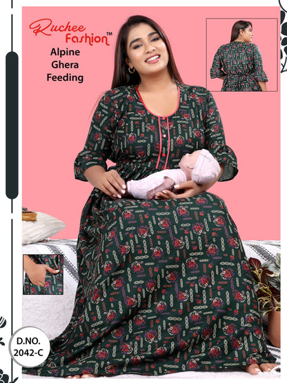 Alpine Ghera 2711 Ruchee Fashion Feeding Night Gown