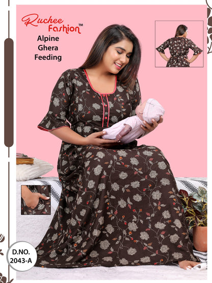 Alpine Ghera 2711 Ruchee Fashion Feeding Night Gown
