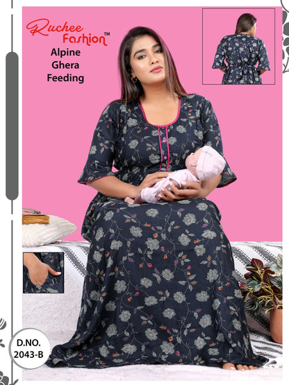 Alpine Ghera 2711 Ruchee Fashion Feeding Night Gown