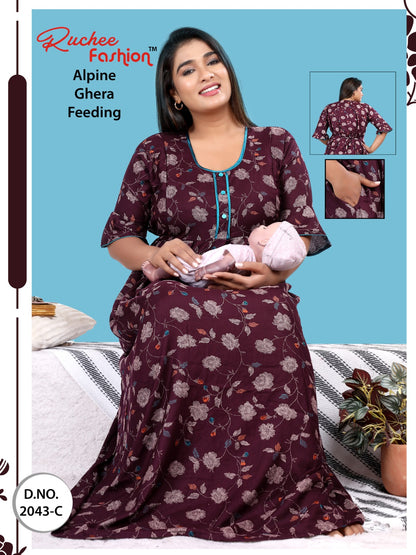 Alpine Ghera 2711 Ruchee Fashion Feeding Night Gown