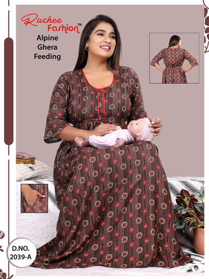 Alpine Ghera 2711 Ruchee Fashion Feeding Night Gown