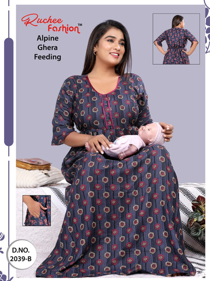 Alpine Ghera 2711 Ruchee Fashion Feeding Night Gown