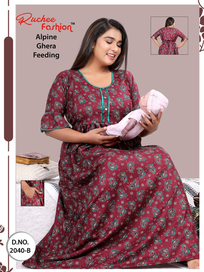 Alpine Ghera 2711 Ruchee Fashion Feeding Night Gown