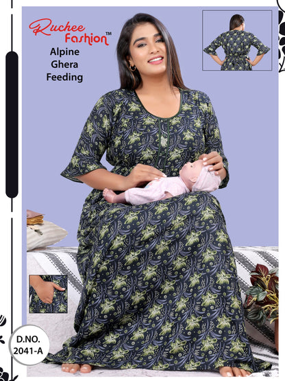 Alpine Ghera 2711 Ruchee Fashion Feeding Night Gown