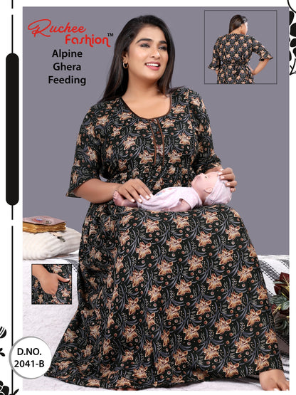 Alpine Ghera 2711 Ruchee Fashion Feeding Night Gown