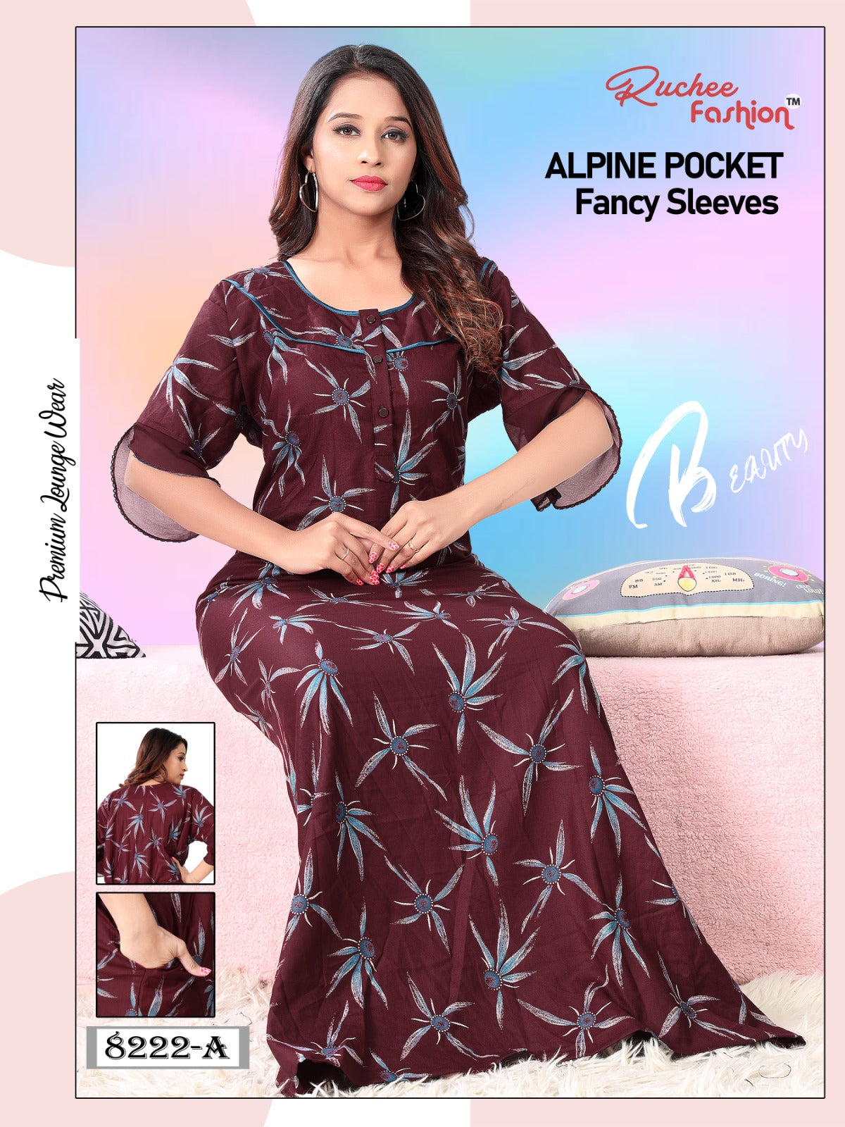 Alpine Pocket 0412 Ruchee Fashion Night Gowns