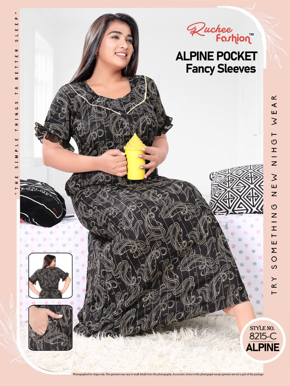 Alpine Pocket 0412 Ruchee Fashion Night Gowns
