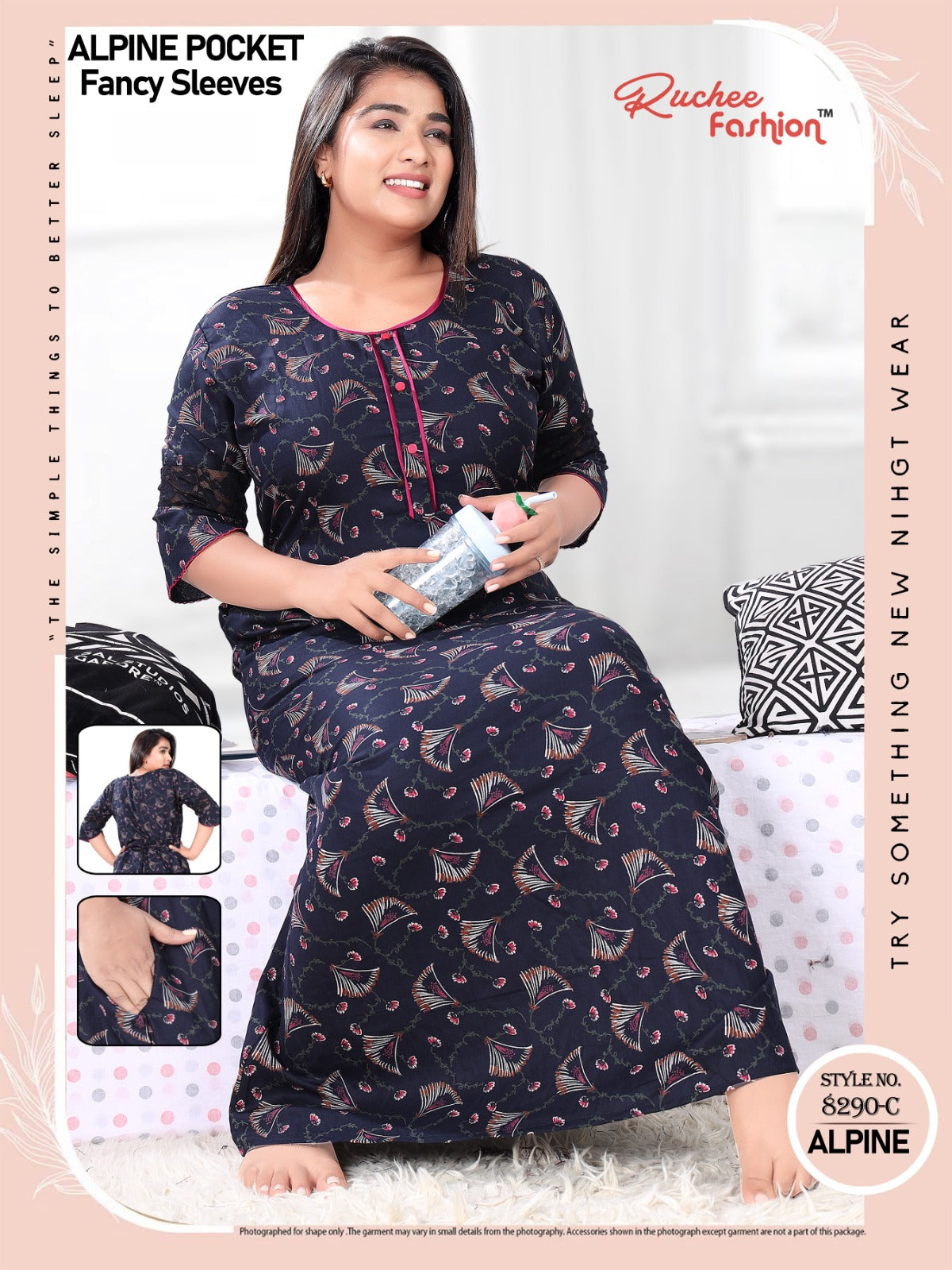 Alpine Pocket 0412 Ruchee Fashion Night Gowns