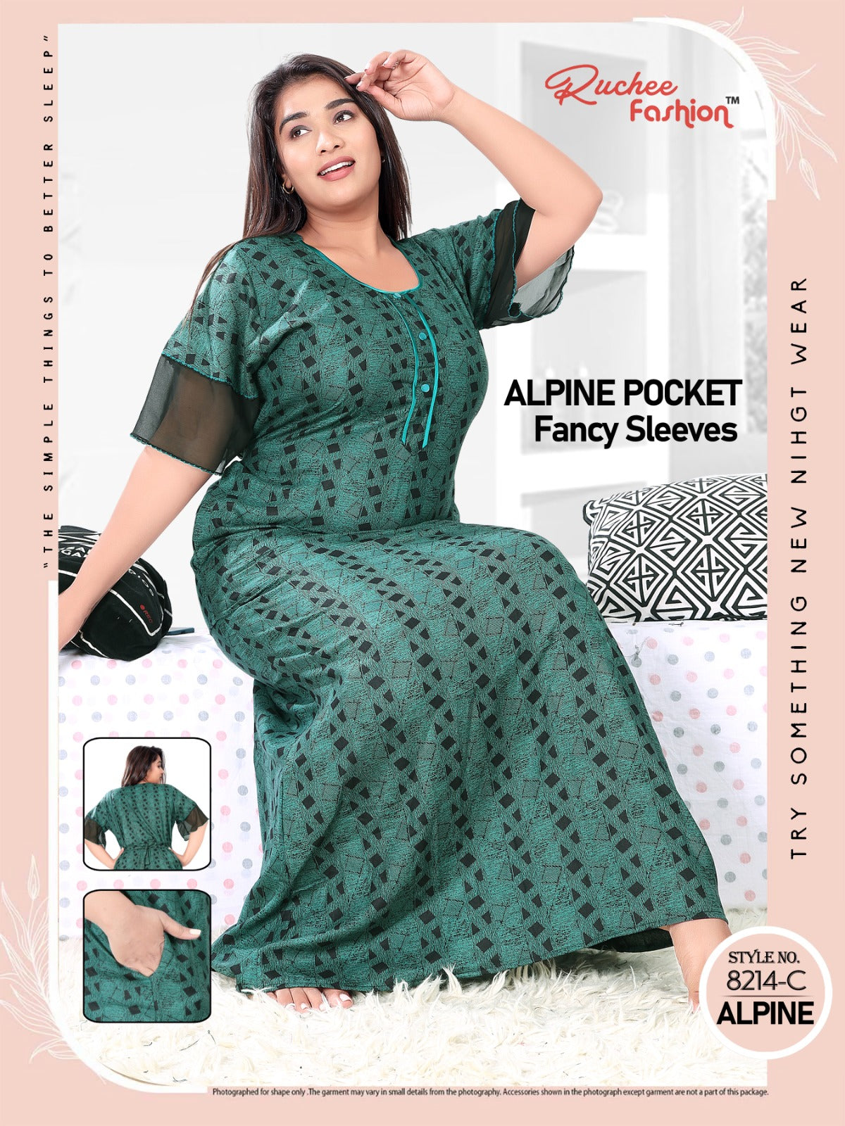 Alpine Pocket 0412 Ruchee Fashion Night Gowns