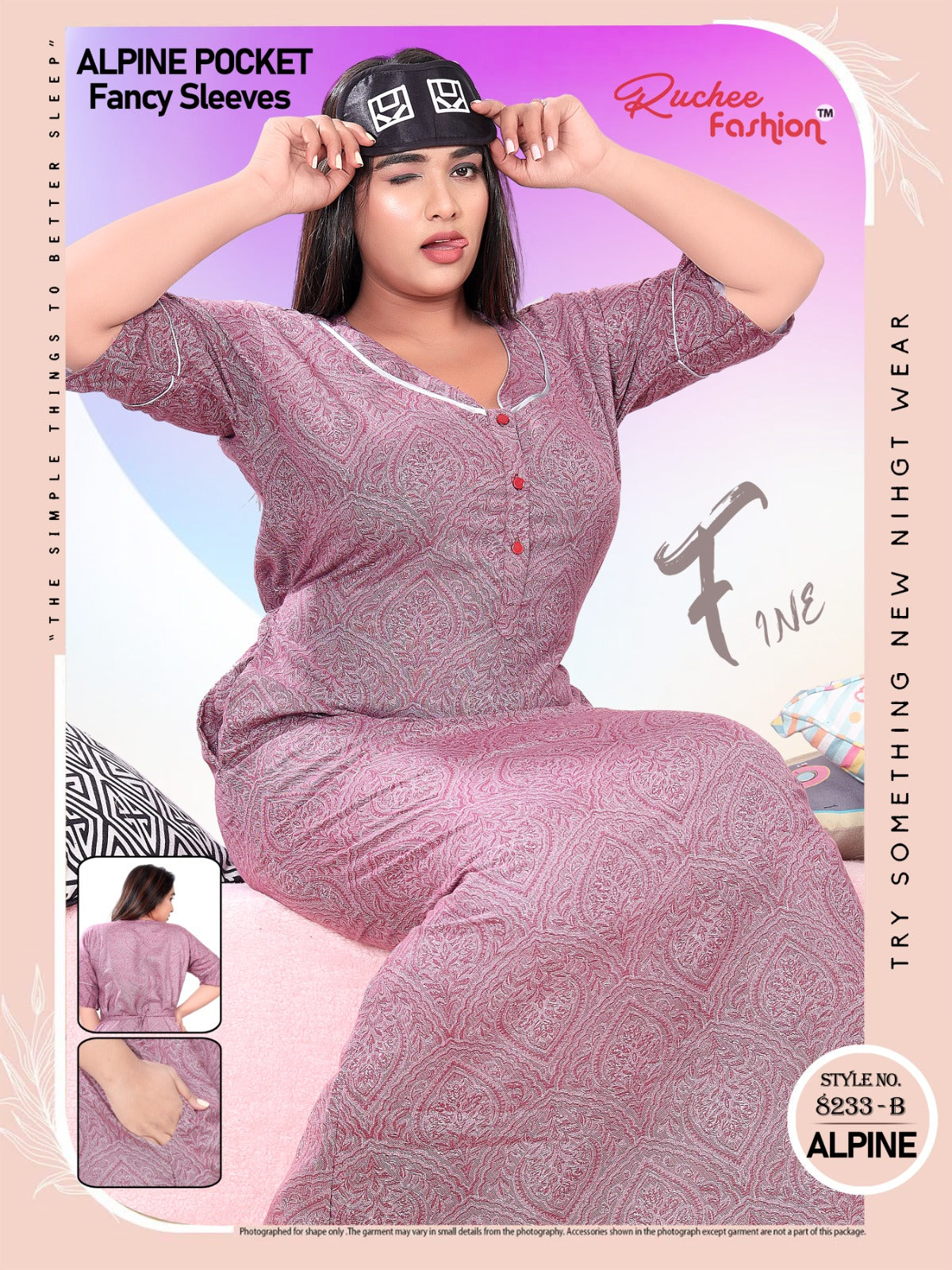 Alpine Pocket 0412 Ruchee Fashion Night Gowns