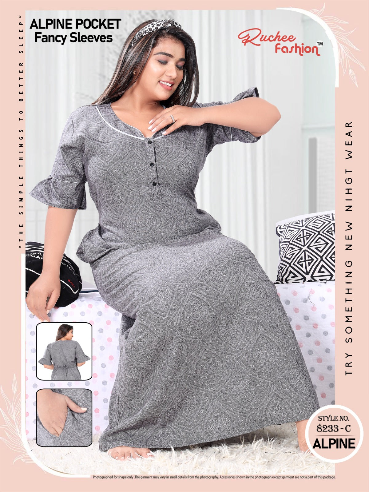 Alpine Pocket 0412 Ruchee Fashion Night Gowns