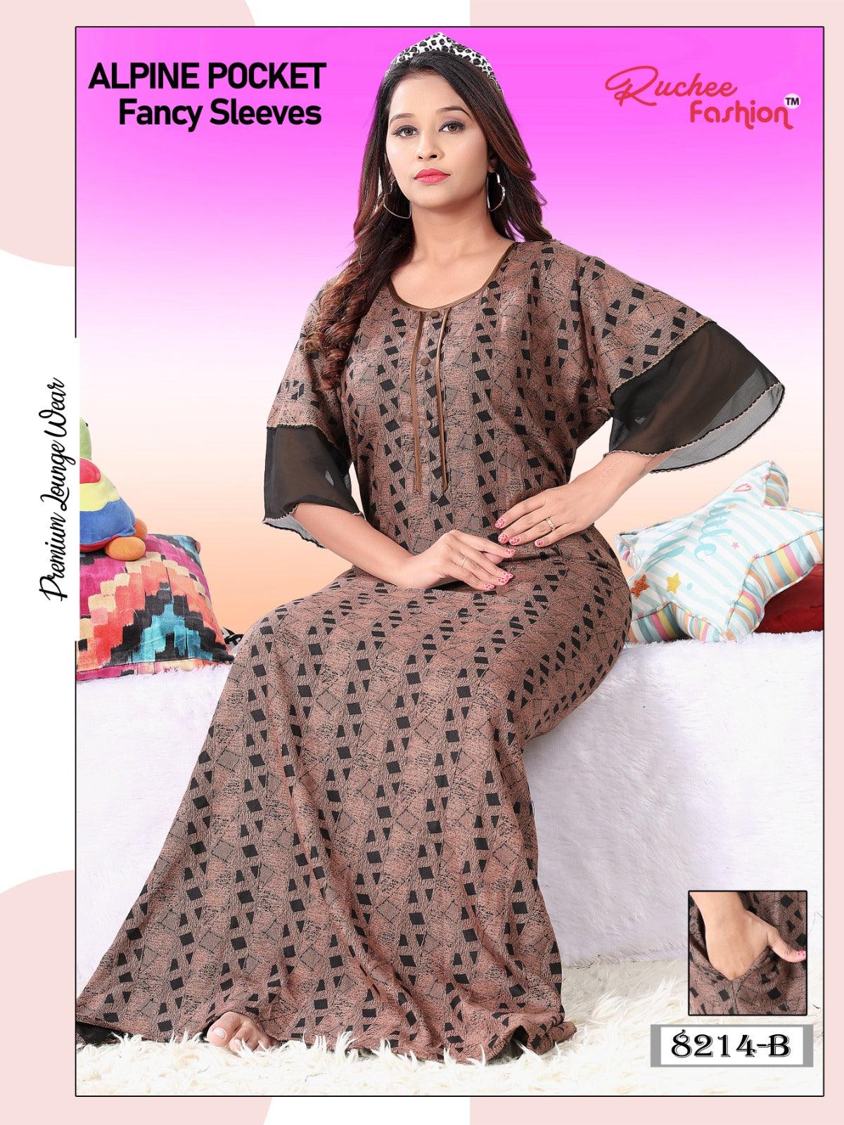 Alpine Pocket 0412 Ruchee Fashion Night Gowns