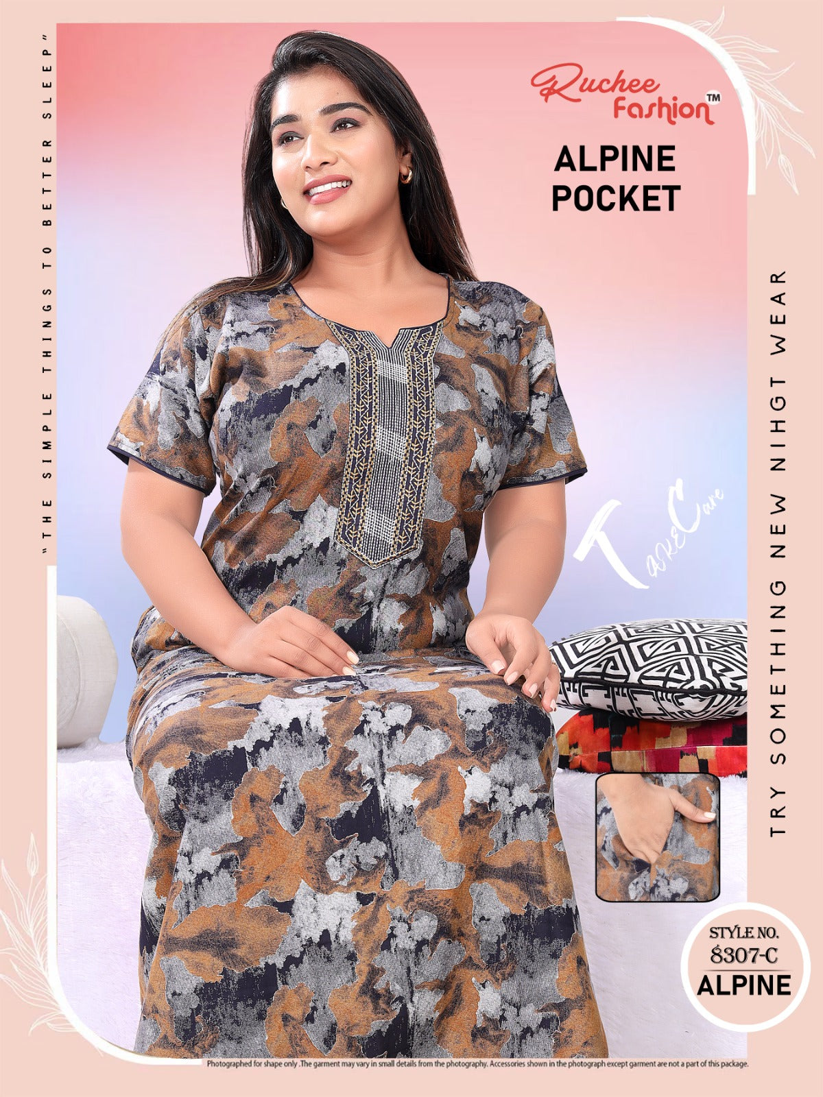 Alpine Pocket 211123 Ruchee Fashion Night Gowns