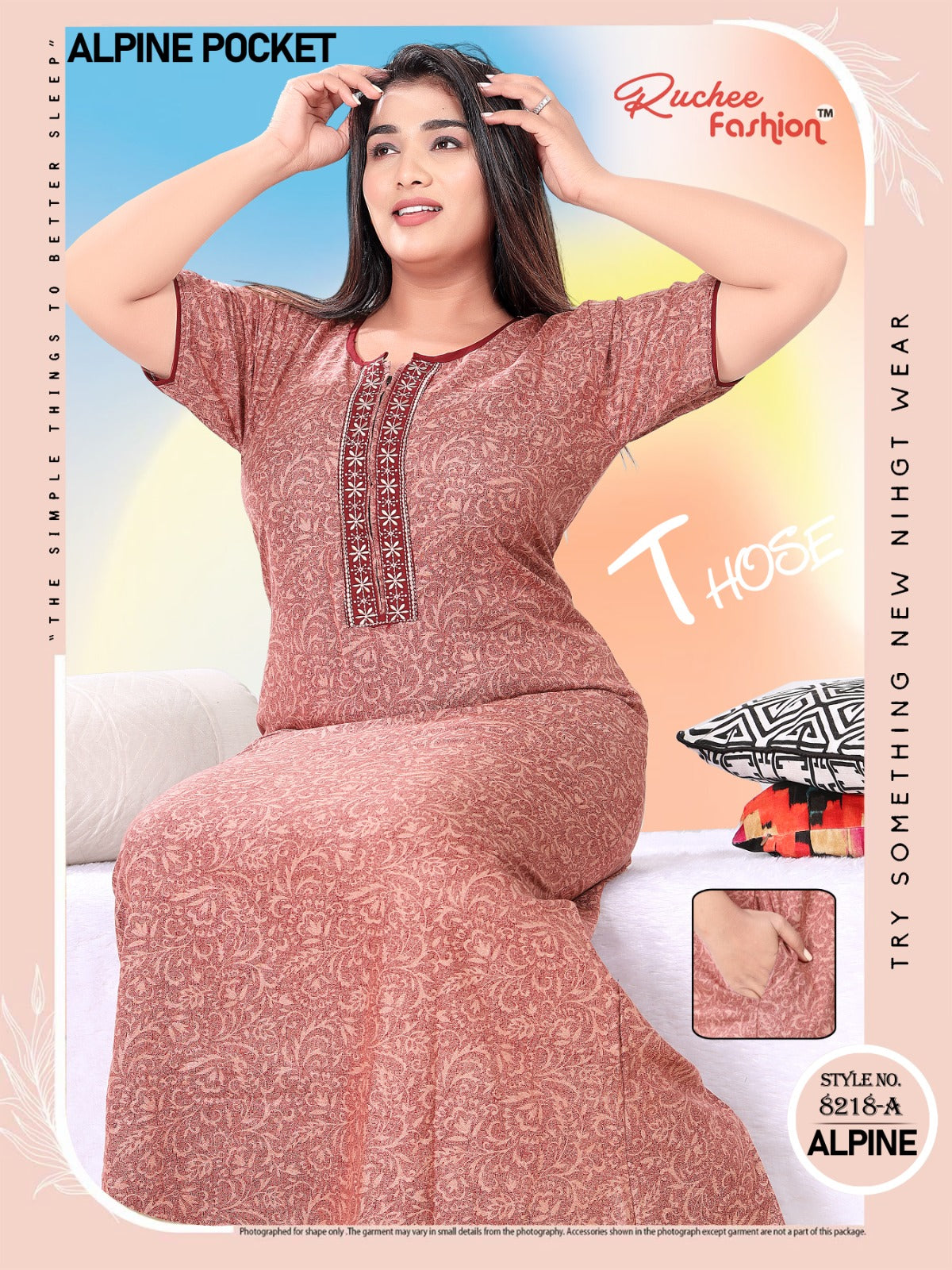 Alpine Pocket 211123 Ruchee Fashion Night Gowns