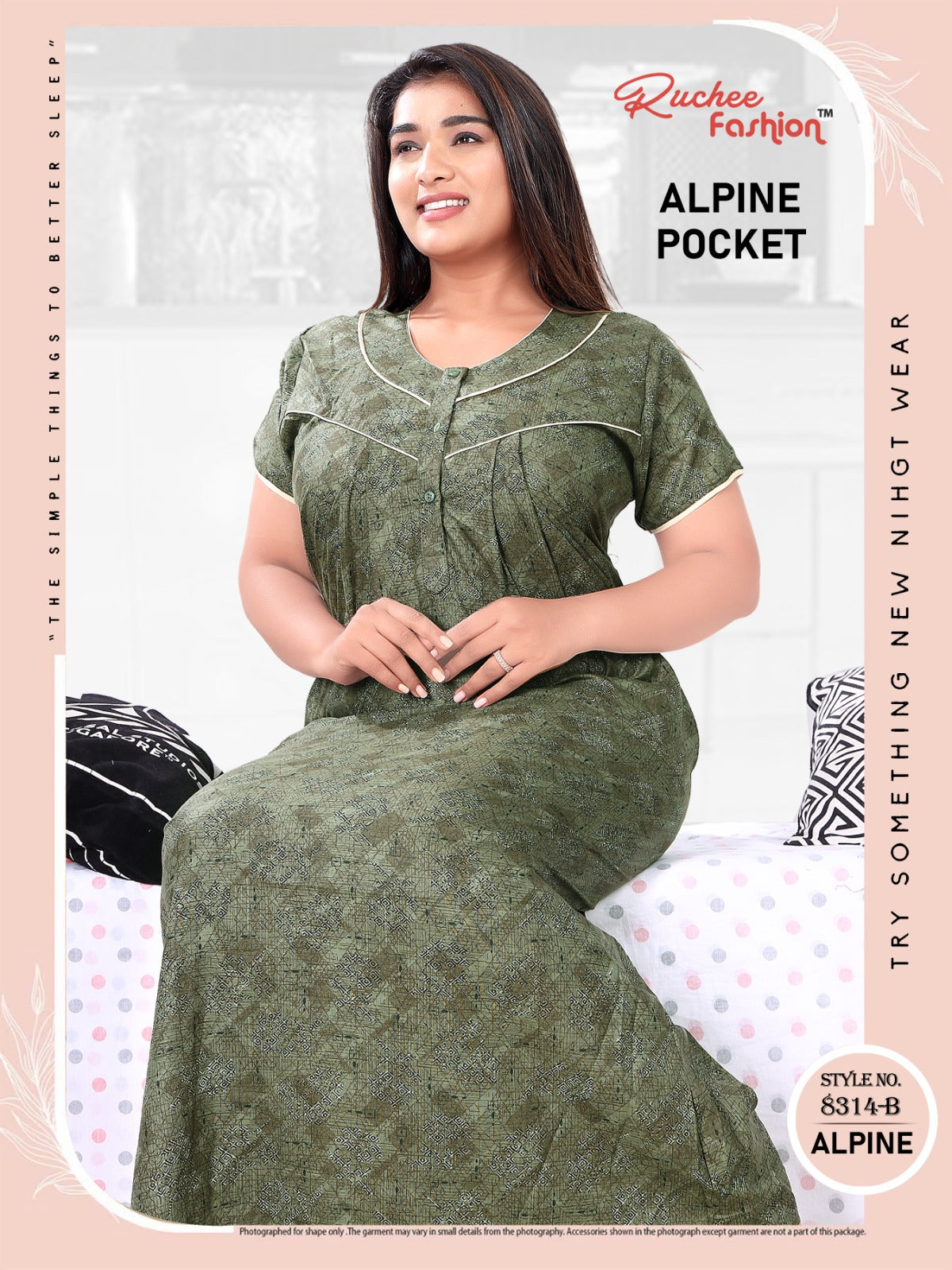 Alpine Pocket 2111 Ruchee Fashion Night Gowns