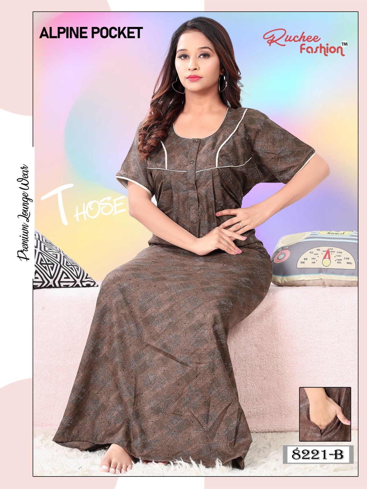 Alpine Pocket 2111 Ruchee Fashion Night Gowns