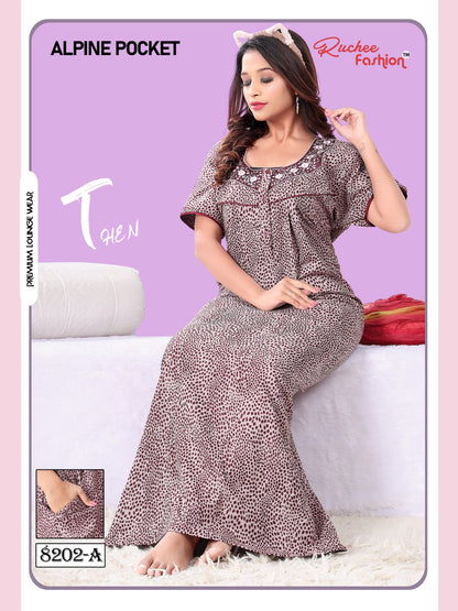 Alpine Pocket Ef Ruchee Fashion Night Gowns