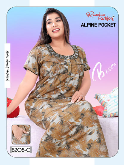 Alpine Pocket Ef Ruchee Fashion Night Gowns