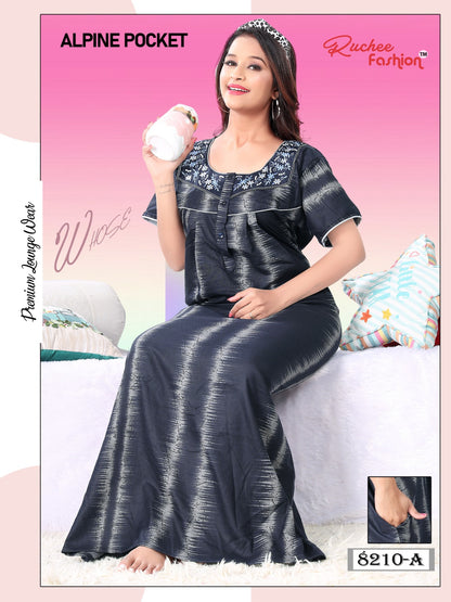 Alpine Pocket Ef Ruchee Fashion Night Gowns