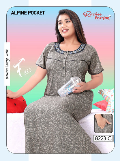 Alpine Pocket Ef Ruchee Fashion Night Gowns