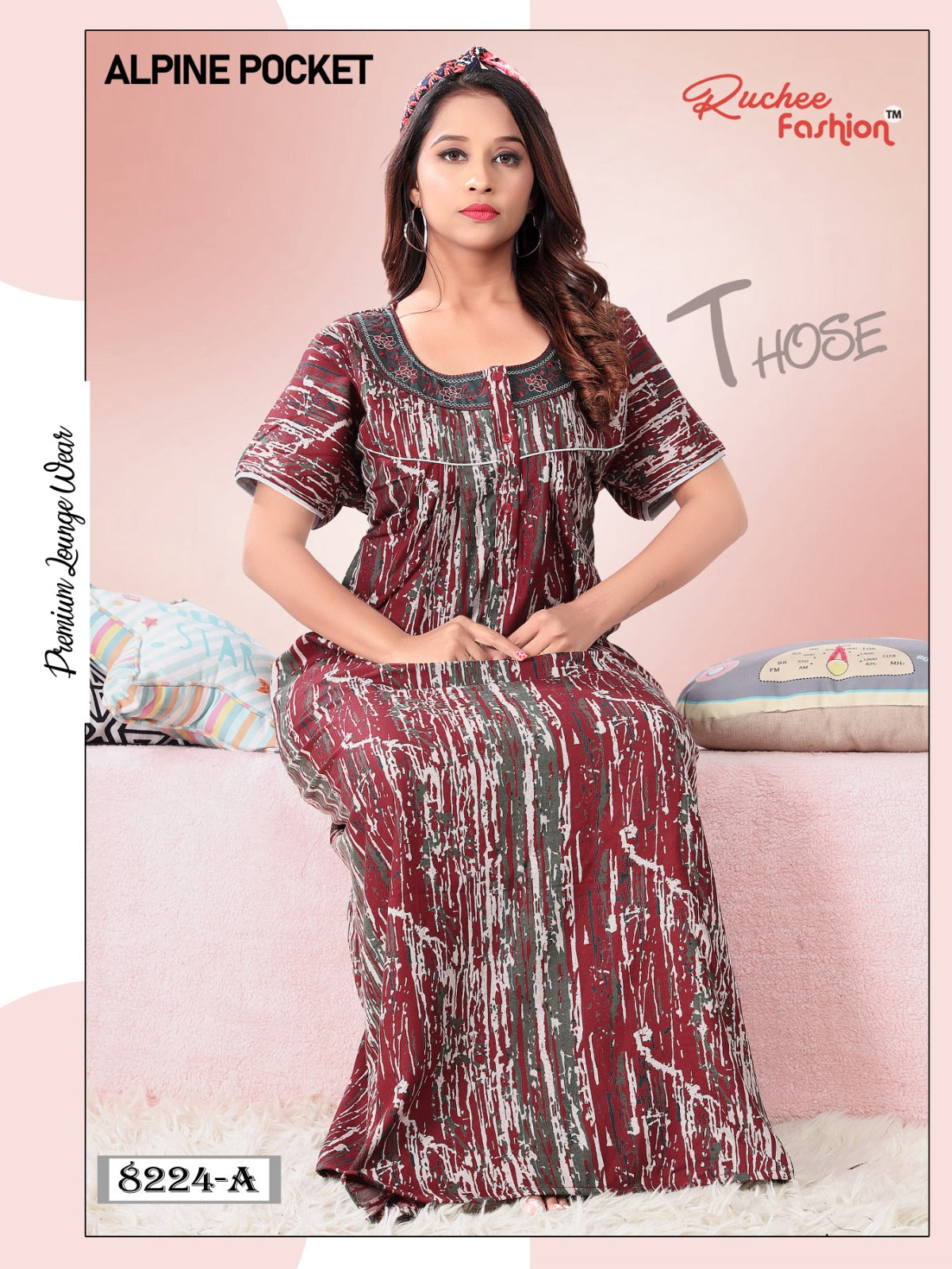 Alpine Pocket Ef Ruchee Fashion Night Gowns