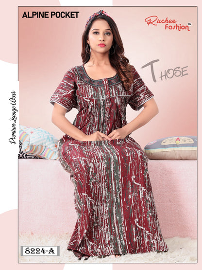 Alpine Pocket Ef Ruchee Fashion Night Gowns