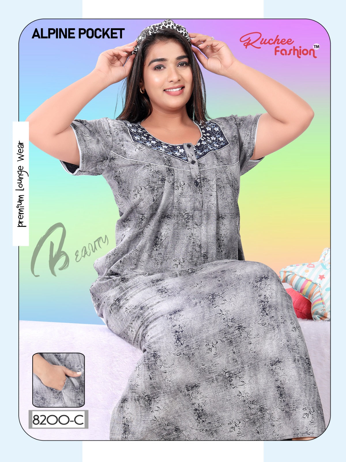 Alpine Pocket Ef Ruchee Fashion Night Gowns