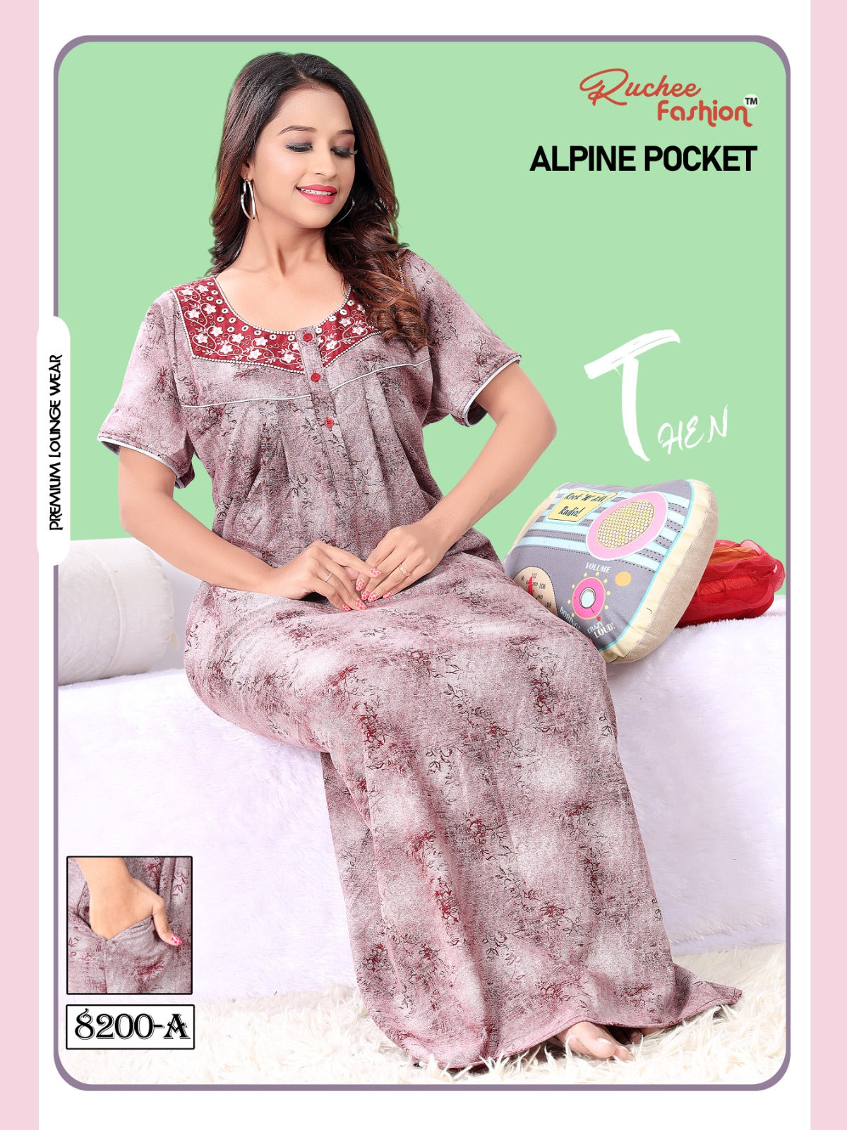 Alpine Pocket Ef Ruchee Fashion Night Gowns