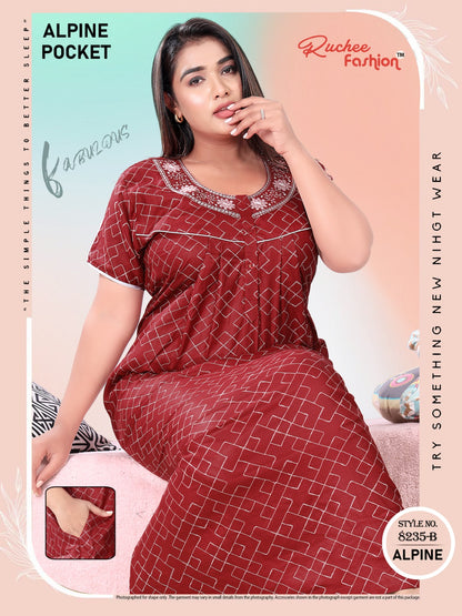 Alpine Pocket Yz Ruchee Fashion Night Gowns