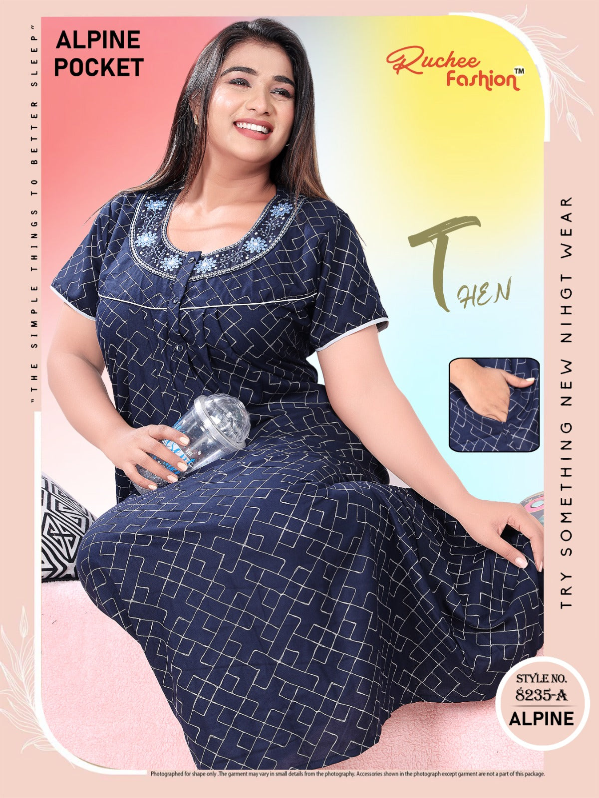 Alpine Pocket Yz Ruchee Fashion Night Gowns