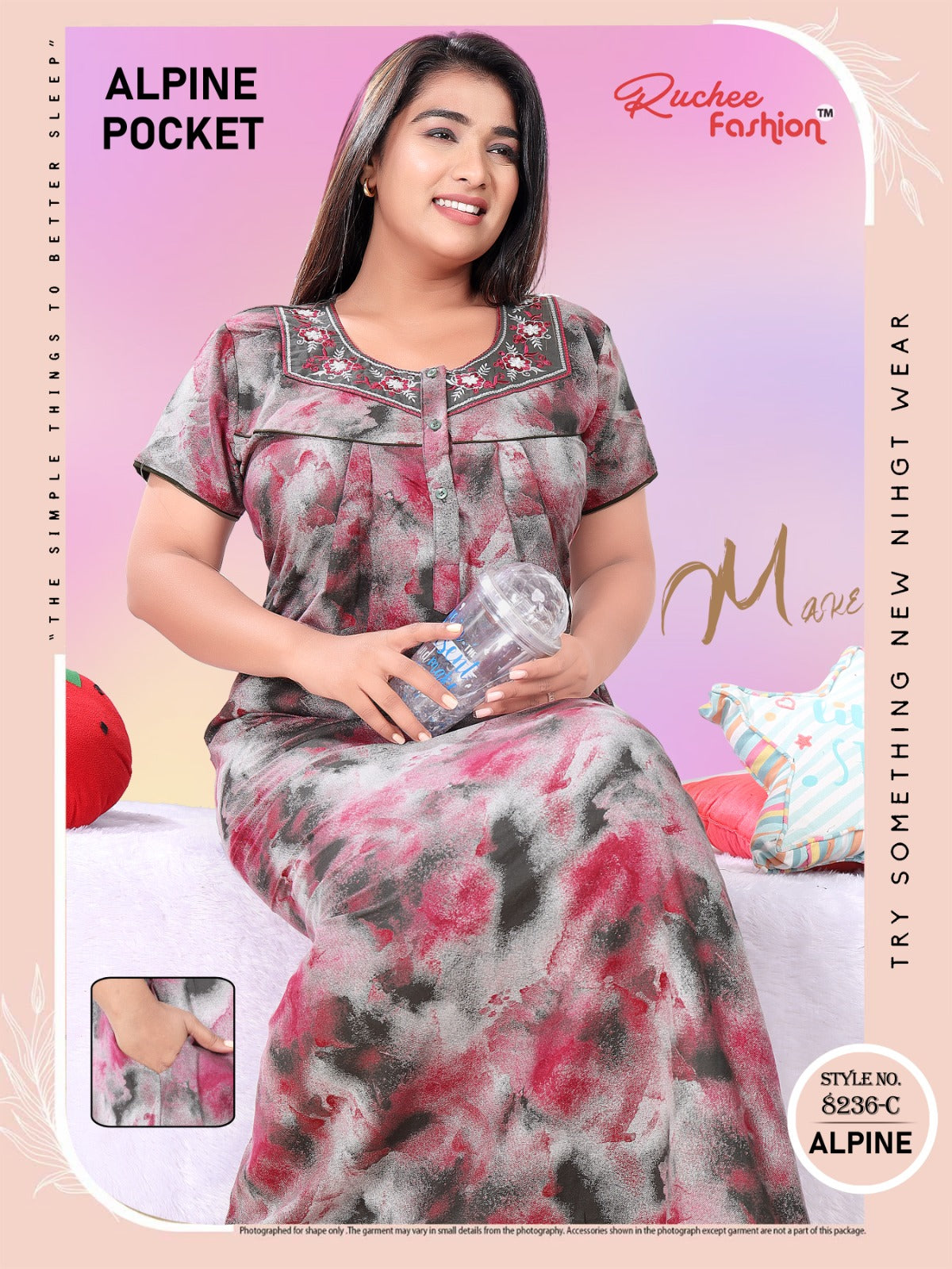 Alpine Pocket Yz Ruchee Fashion Night Gowns