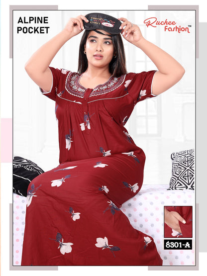 Alpine Pocket Yz Ruchee Fashion Night Gowns