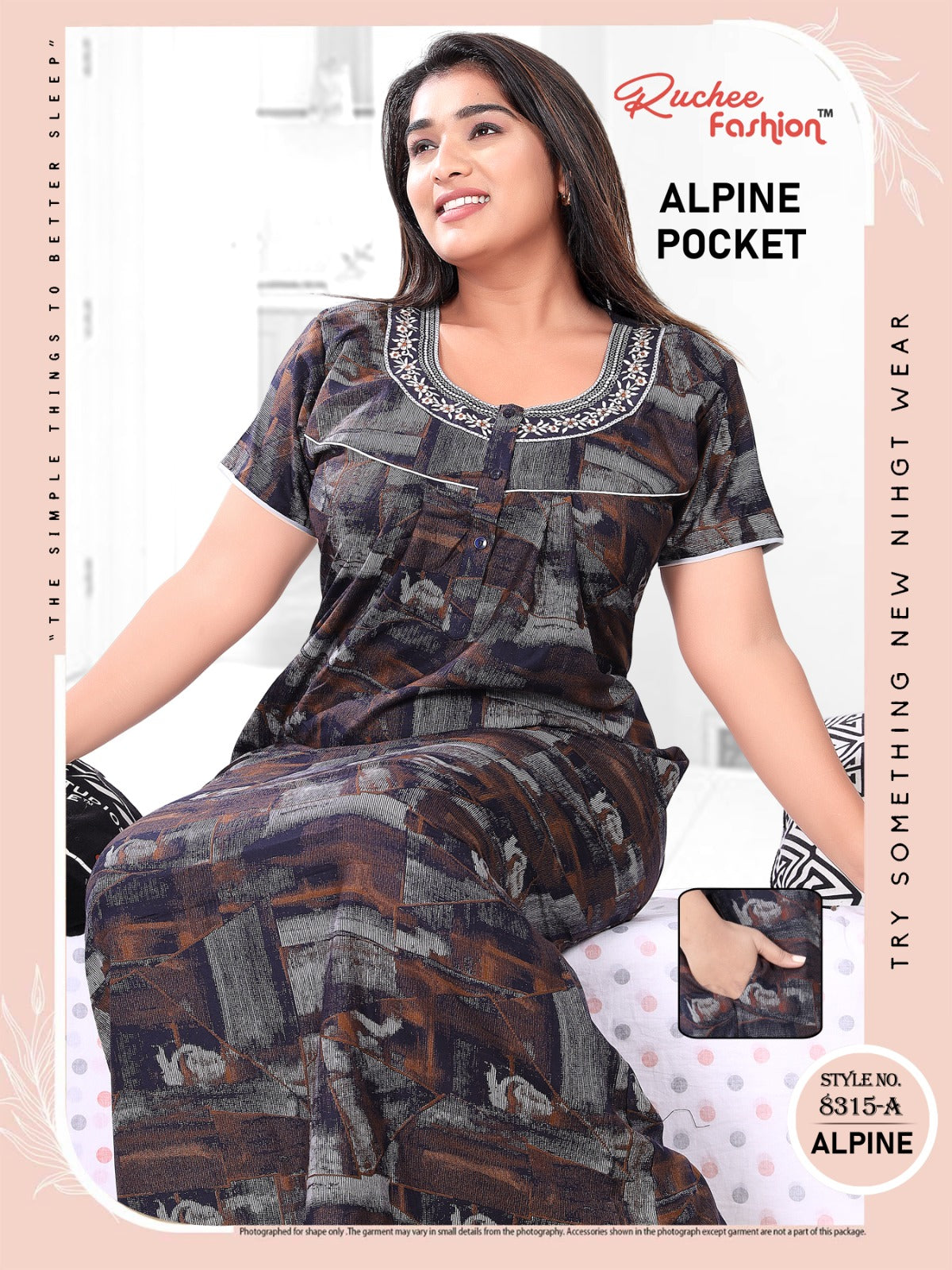 Alpine Pocket Yz Ruchee Fashion Night Gowns