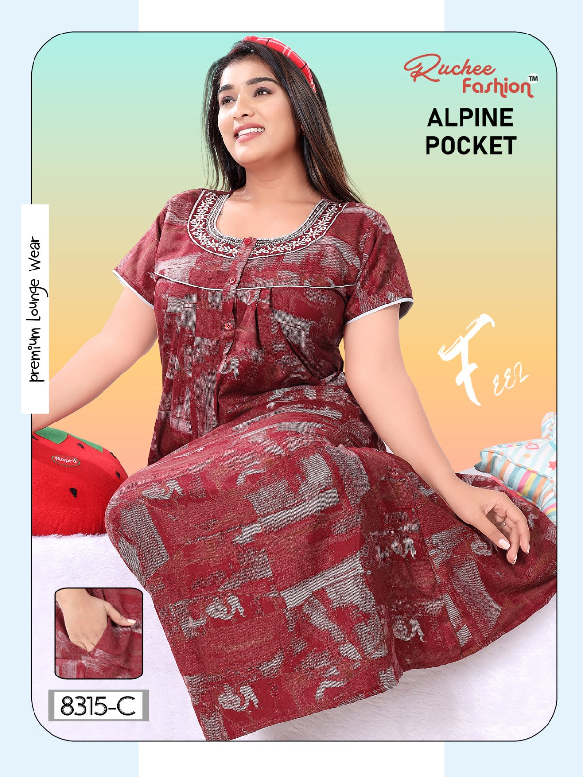 Alpine Pocket Yz Ruchee Fashion Night Gowns