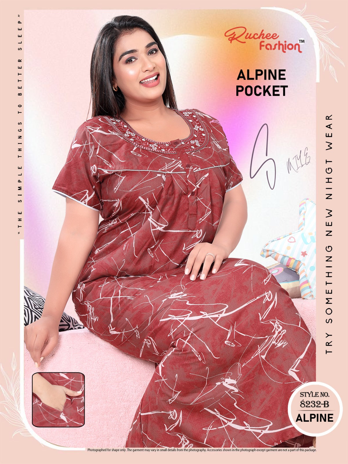Alpine Pocket Yz Ruchee Fashion Night Gowns
