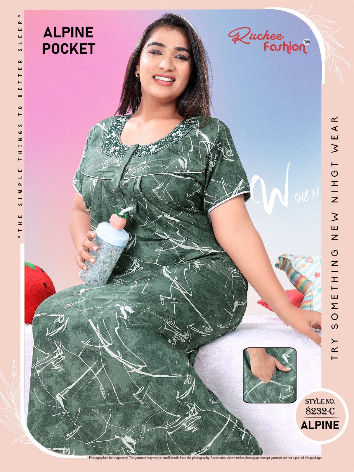 Alpine Pocket Yz Ruchee Fashion Night Gowns