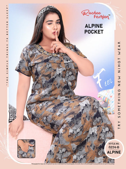 Alpine Pocket Yz Ruchee Fashion Night Gowns