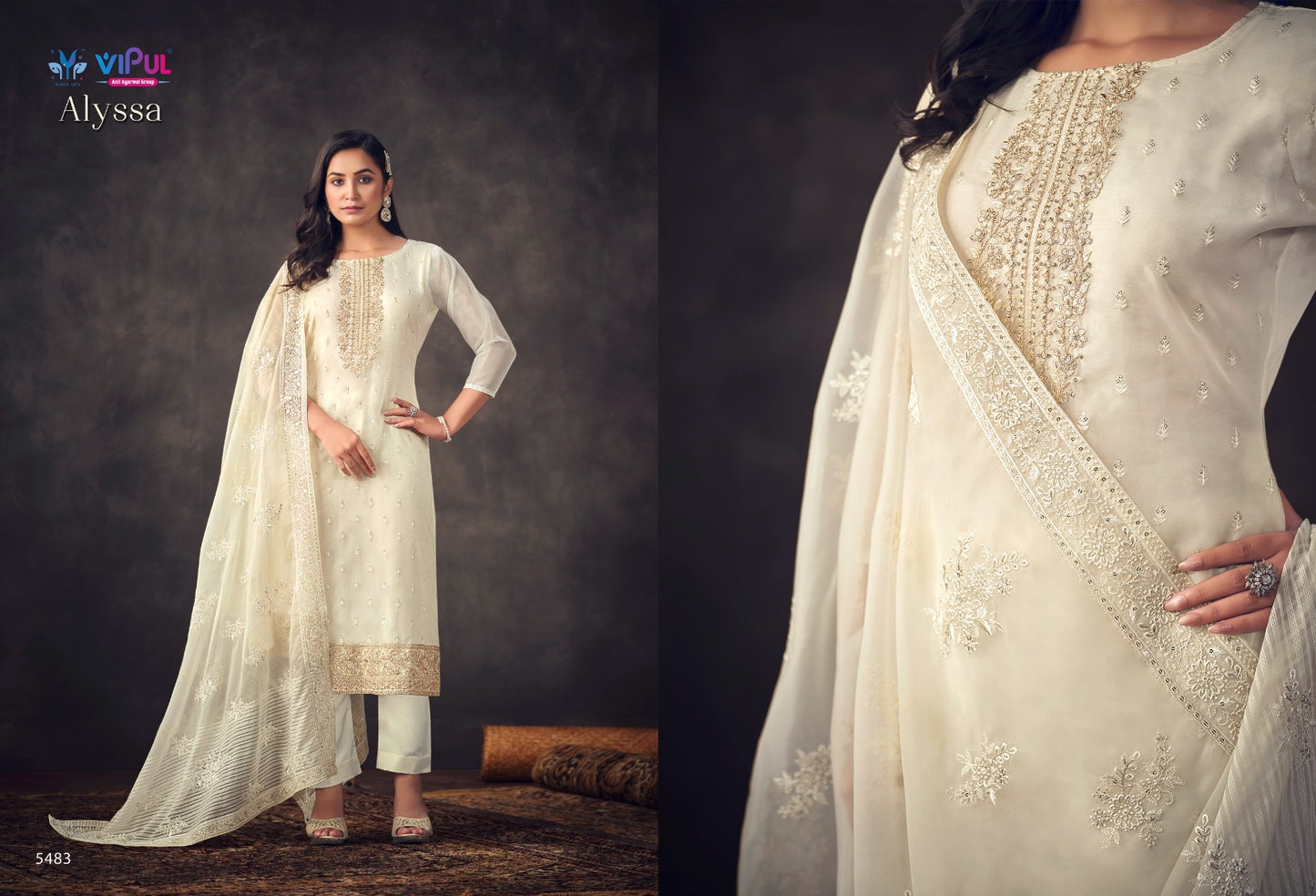 Alyssa Vipul Organza Pant Style Suits