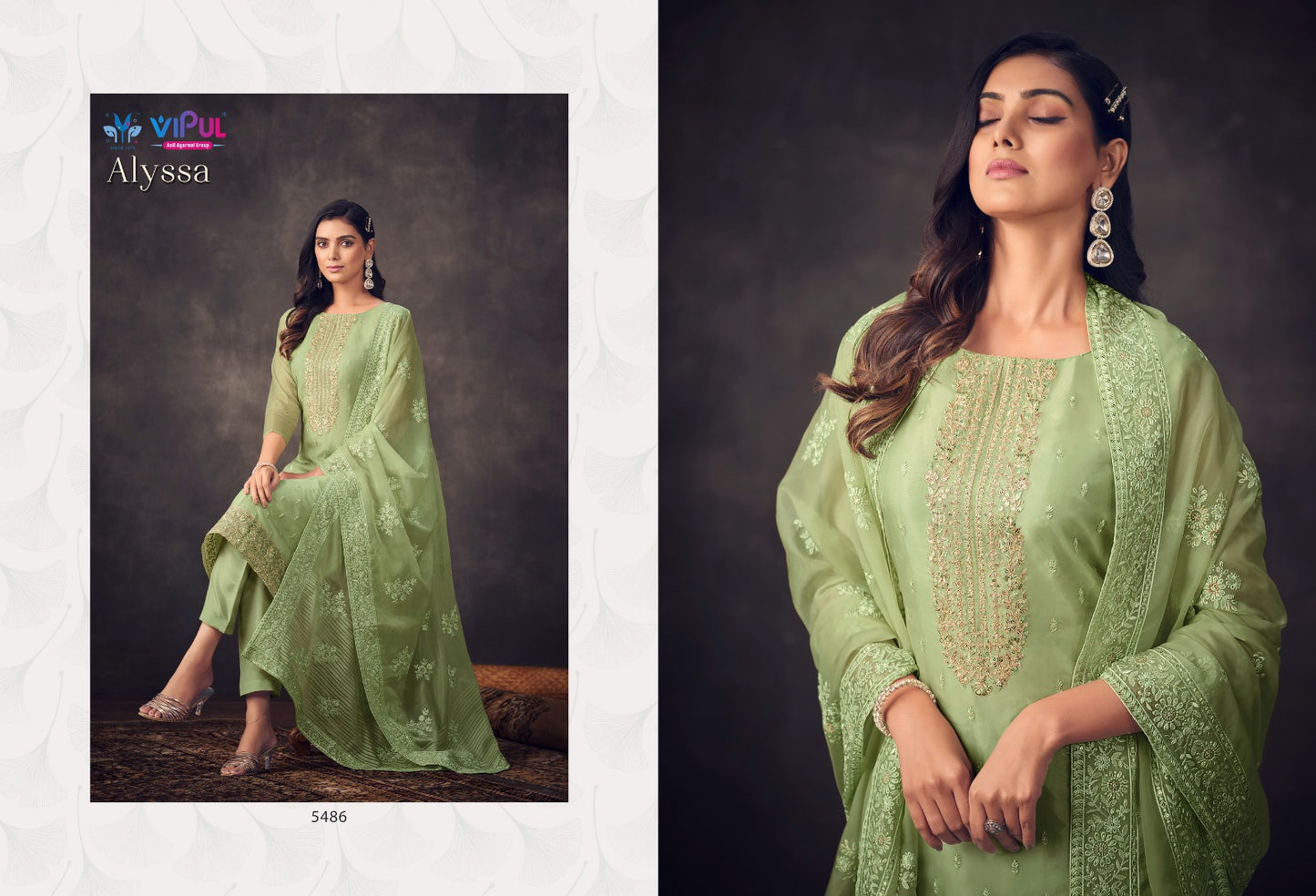 Alyssa Vipul Organza Pant Style Suits
